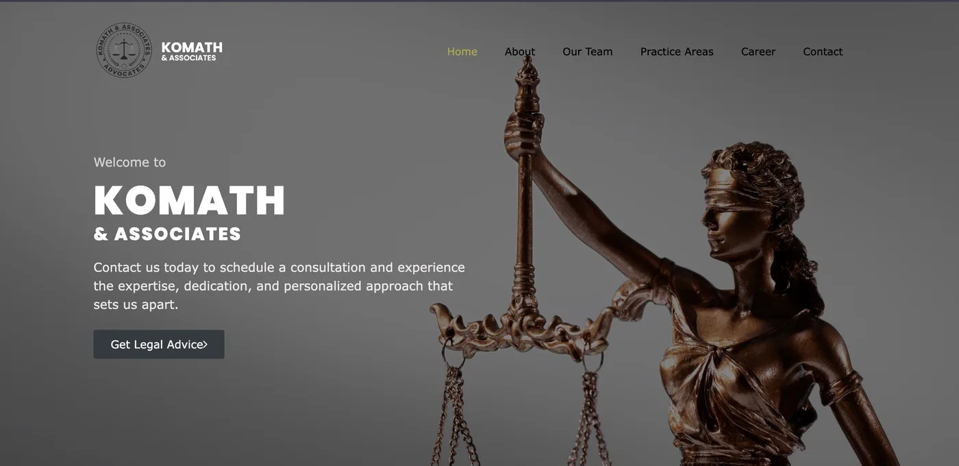 Komath & Associates website by Pixlverse